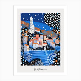 Poster Of Portovenere, Italy, Illustration In The Style Of Pop Art 2 Art Print