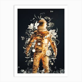 Golden Astronaut Art Print