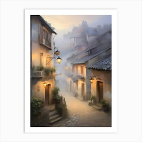 Foggy Street Art Print