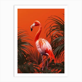 Greater Flamingo Everglades National Park Florida Tropical Illustration 3 Art Print