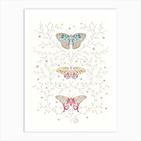 Graceful Flutter [white] Art Print