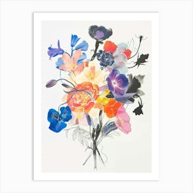 Bluebell 2 Collage Flower Bouquet Art Print