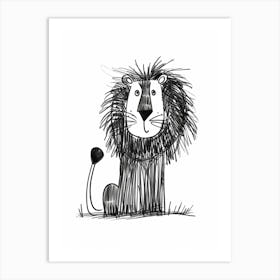 B&W Lion 2 Art Print