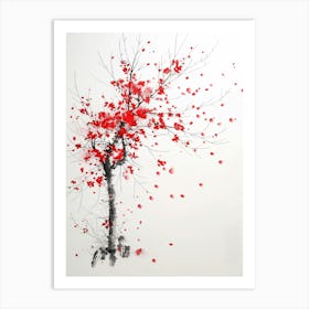 Red Cherry Tree Art Print