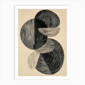 Abstract Circles Line Art Print