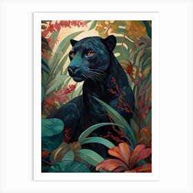 Black Panther In The Jungle Art Print