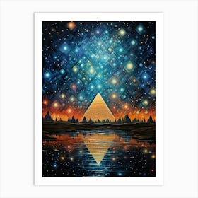 Majestic Monoliths: The Pyramids' Cairo Skyline Art Print