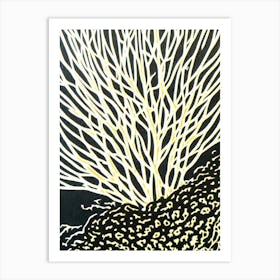 Acropora Sarmentosa Linocut Art Print