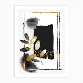 Gold And Black Abstract Painting 110 Art Print