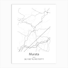 Murata,Japan Minimalist Map Art Print