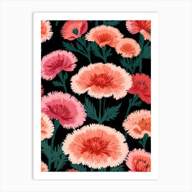 Carnations Seamless Pattern Art Print