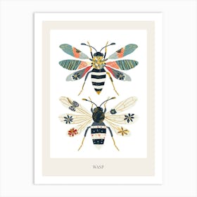 Colourful Insect Illustration Wasp 6 Poster Art Print