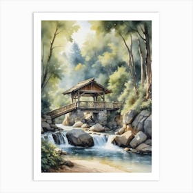 Waterfall Bridge Art Print