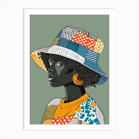 African Woman In Hat 9 Art Print