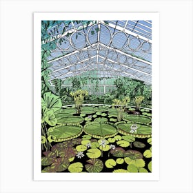 Kew Gardens Waterlily House Art Print