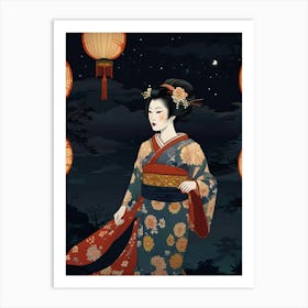 Geisha Woman 1 Art Print