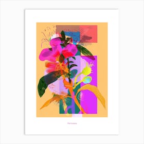 Portulaca 3 Neon Flower Collage Poster Art Print