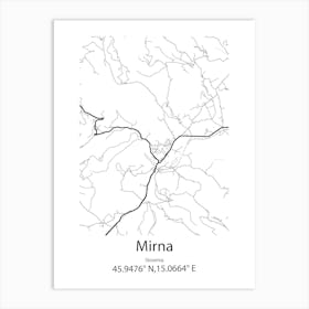 Mirna Pec,Slovenia Minimalist Map Art Print