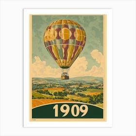 Aihrgdesign A Vintage Travel Poster Of A Hot Air Balloon Floa 66ab37d6 0f11 4321 B340 62db40c0aae2 3 Art Print