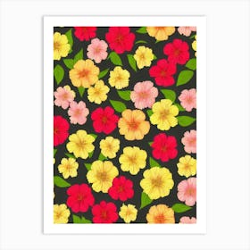 Alstromeria Repeat 2retro Flower Art Print