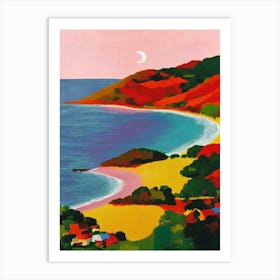 Half Moon Bay, Antigua Hockney Style Art Print