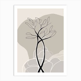 Tree Line Art Abstract 5 Art Print