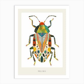 Colourful Insect Illustration Pill Bug 9 Poster Art Print