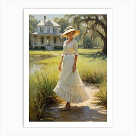 Lady In White 1 Art Print