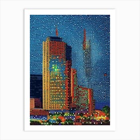 Tulsa, City Us  Pointillism Art Print