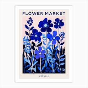 Blue Flower Market Poster Lobelia 3 Art Print