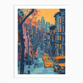 Fordham New York Colourful Silkscreen Illustration 1 Art Print