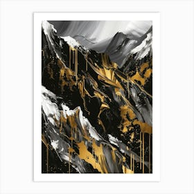 Gold And Black Mountains 20 Art Print