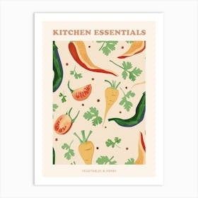 Vegetables & Herbs Pattern 1 Poster Art Print
