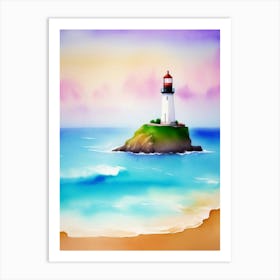 Watercolor Lighthouse 6 Art Print