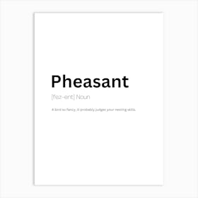 Pheasant Definition Meaning Art Print