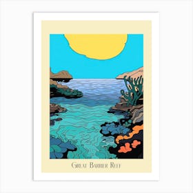 Poster Of Minimal Design Style Of Great Barrier Reef, Australia 4 Art Print