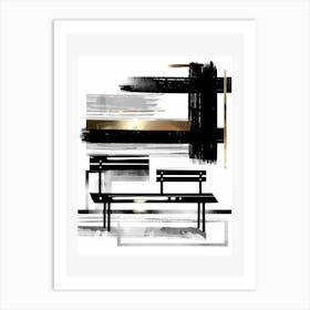 Black And Gold Abstract Painting 7 Art Print