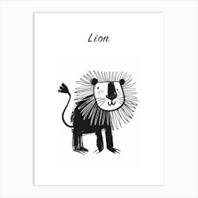 B&W Lion Poster Art Print