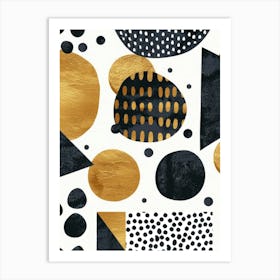 Abstract Black And Gold 1 Art Print