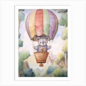 Baby Koala 1 In A Hot Air Balloon Art Print