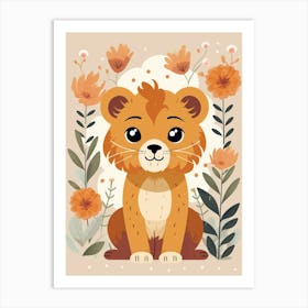 Baby Animal Illustration  Lion 4 Art Print