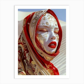 Portrait Of A Woman In The Desert Art Print