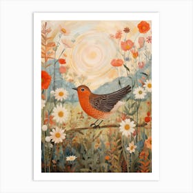 Robin 4 Detailed Bird Painting Art Print