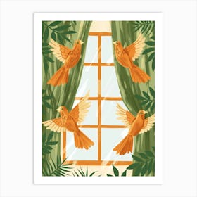 Birds In The Window Art Print