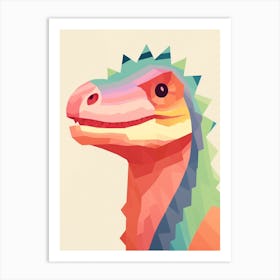 Colourful Dinosaur Alioramus Art Print