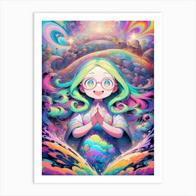 Psychedelic Girl Art Print