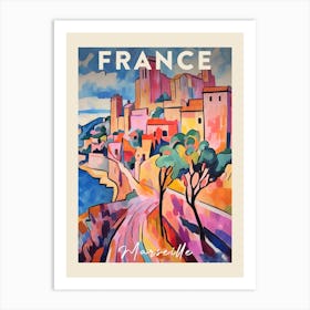 Marseille France 2 Fauvist Painting Travel Poster Art Print