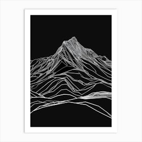 Ben Lawers Mountain Line Drawing 2 Art Print