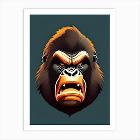 Angry Gorilla Showing Teeth, Gorillas 2 Art Print