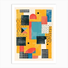 Playful And Colorful Geometric Shapes Arranged In A Fun And Whimsical Way 15 Art Print